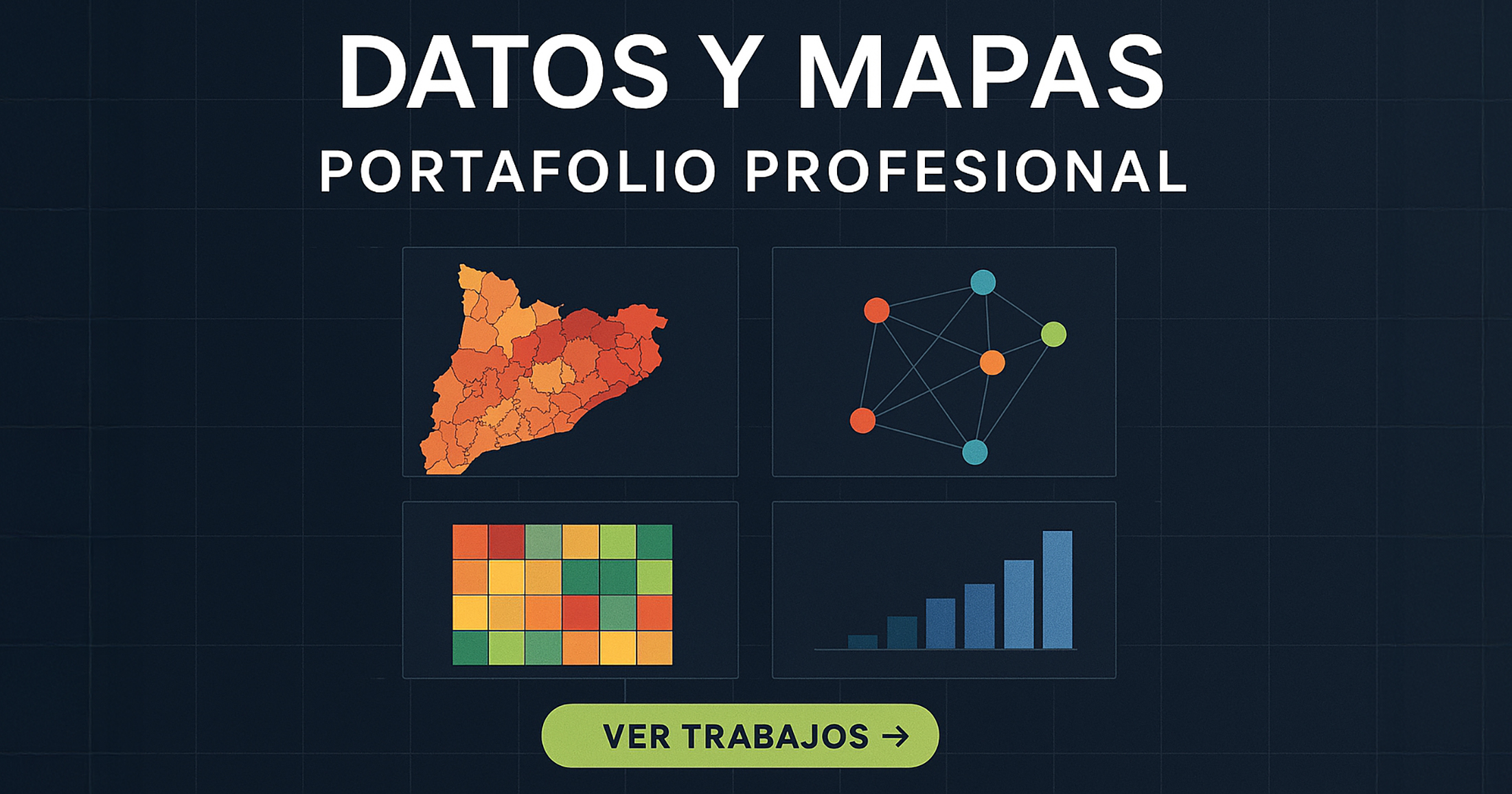 Promoción de productos digitales: icono de base de datos sobre fondo vibrante con el texto ‘Datasets y mapas listos para usar’ y llamada a la acción ‘Comprar o descargar’.